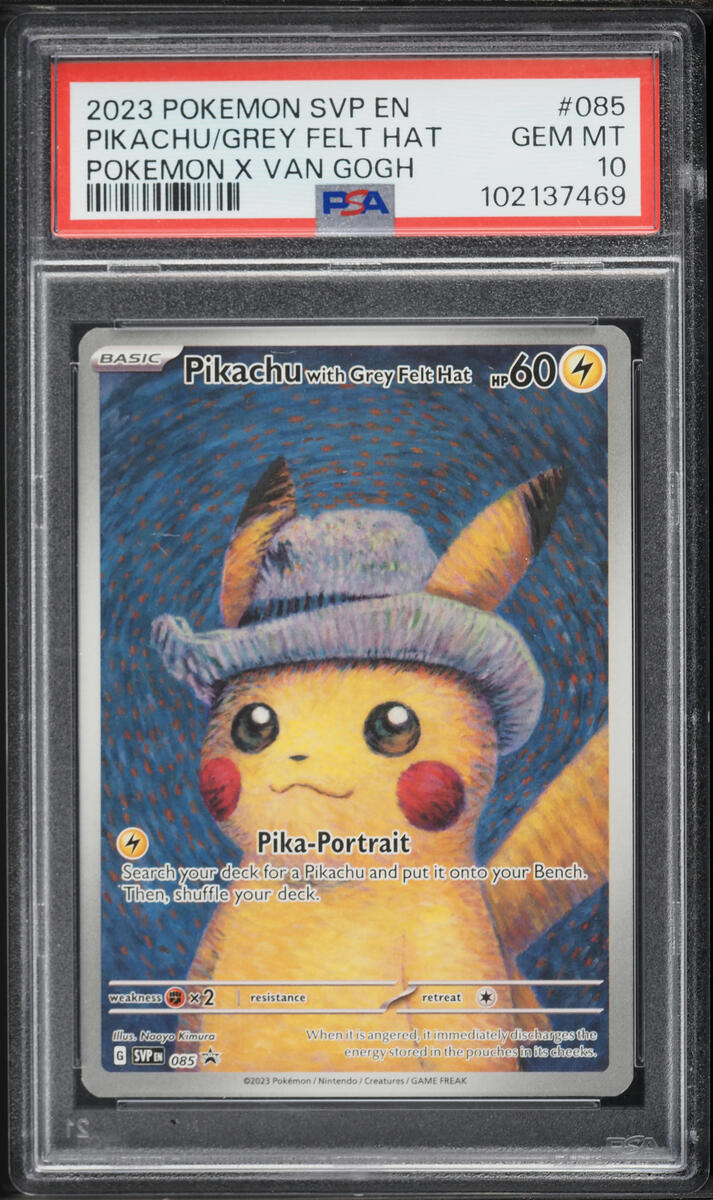 2023 Pokemon Scarlet & Violet Promo X Van Gogh Pikachu With Grey Felt Hat #85 PSA 10 GEM MINT