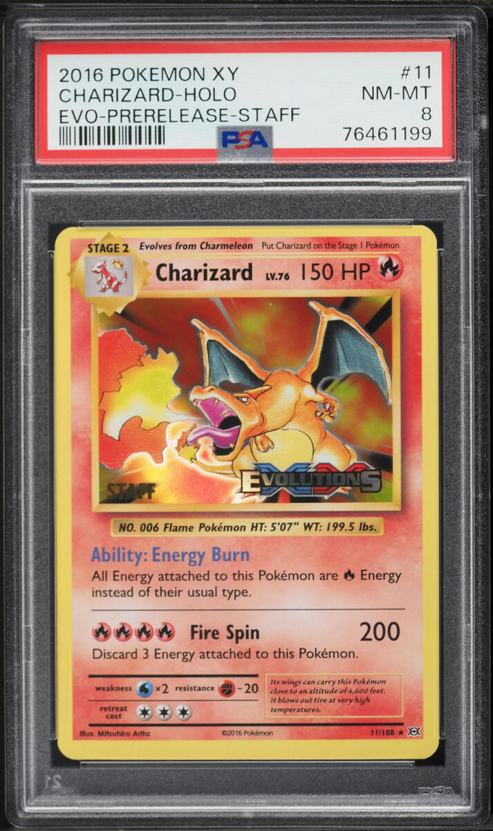 2016 Pokemon XY Evolutions Prerelease Holo Charizard #11 PSA 8 NM-MT on  Fanatics Collect