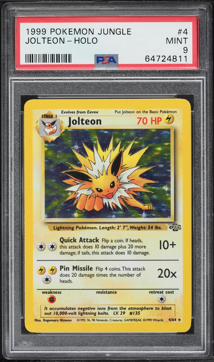 1999 Pokemon Jungle Holo Jolteon #4 PSA 9 MINT