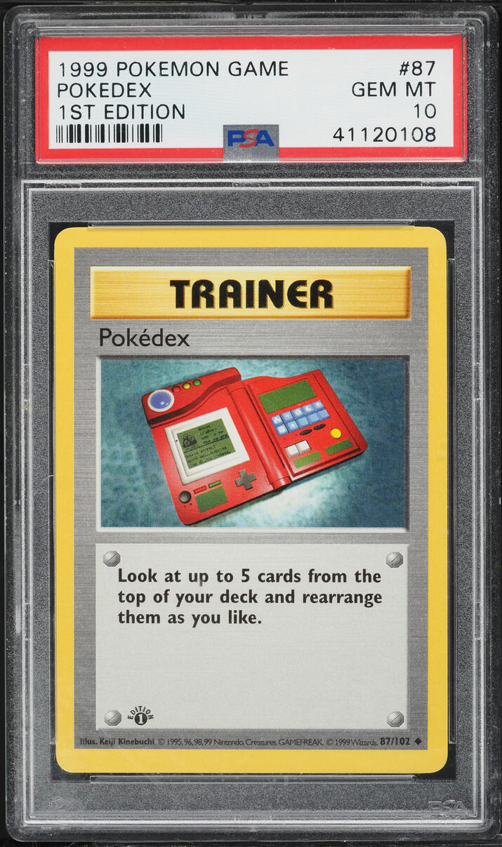 1999 Pokemon Base Set Shadowless 1st Edition Pokedex #87 PSA 10 GEM MINT