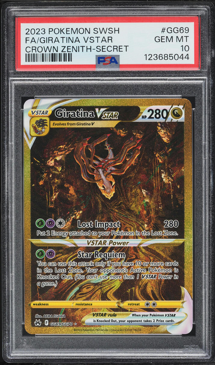 2023 Pokemon Sword & Shield Crown Zenith Gold Rare Giratina VSTAR #GG69 PSA 10 GEM MINT