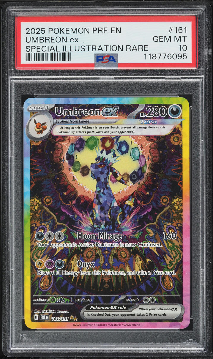 2025 Pokemon Scarlet & Violet Prismatic Evolutions SIR Umbreon EX #161 PSA  10 GEM MINT on Fanatics Collect