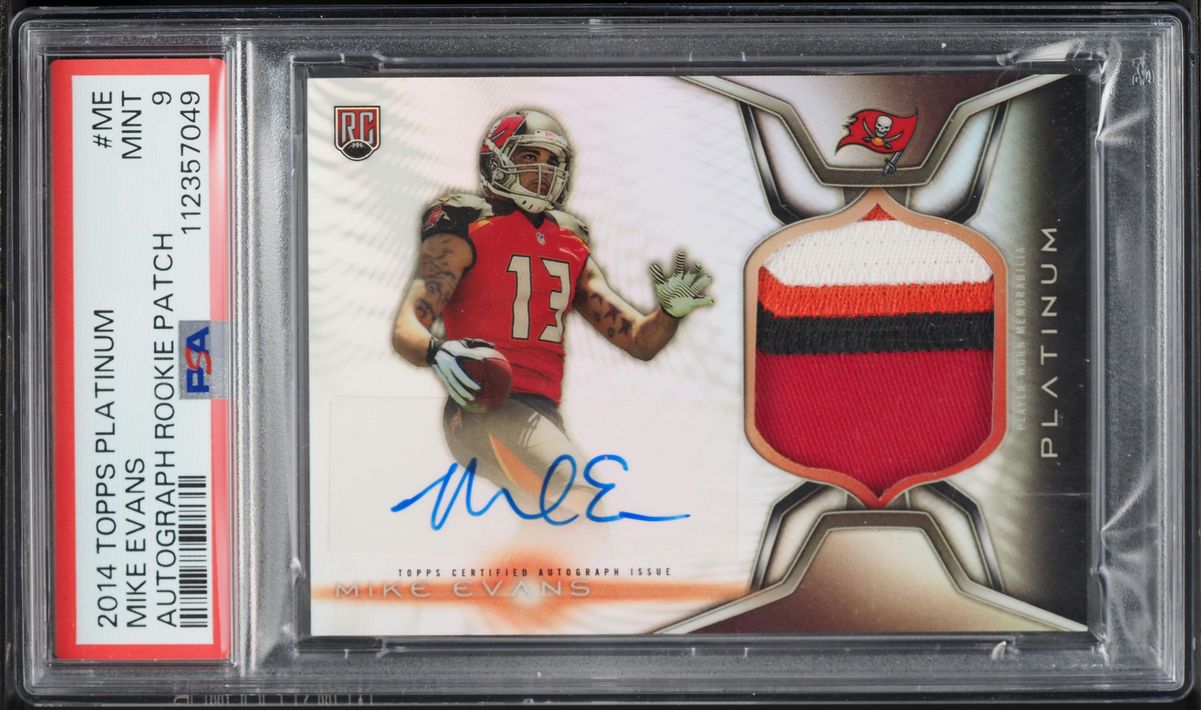 2014 Topps Platinum Mike Evans ROOKIE PATCH AUTO #ME PSA 9 MINT