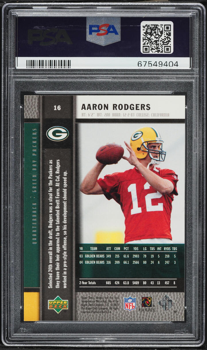 2005 Upper Deck Premiere Aaron Rodgers ROOKIE #16 PSA 10 GEM MINT