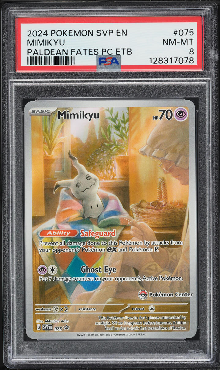 2024 Pokemon Scarlet & Violet Promo Paldean Fates Center ETB Alt Art Mimikyu #75 PSA 8 NM-MT