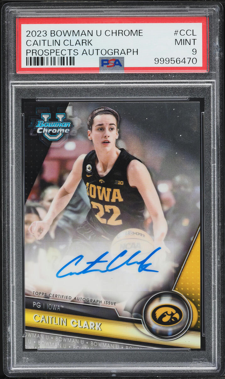 2023 Bowman Chrome University Caitlin Clark ROOKIE AUTO #BCPA-CCL PSA 9 MINT