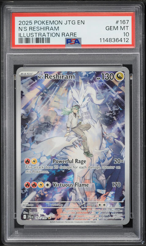 2025 Pokemon Scarlet & Violet Journey Together IR N's Reshiram #167 PSA 10 GEM MINT