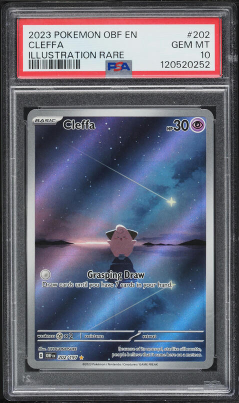2023 Pokemon Scarlet & Violet Obsidian Flames IR Cleffa #202 PSA 10 GEM MINT