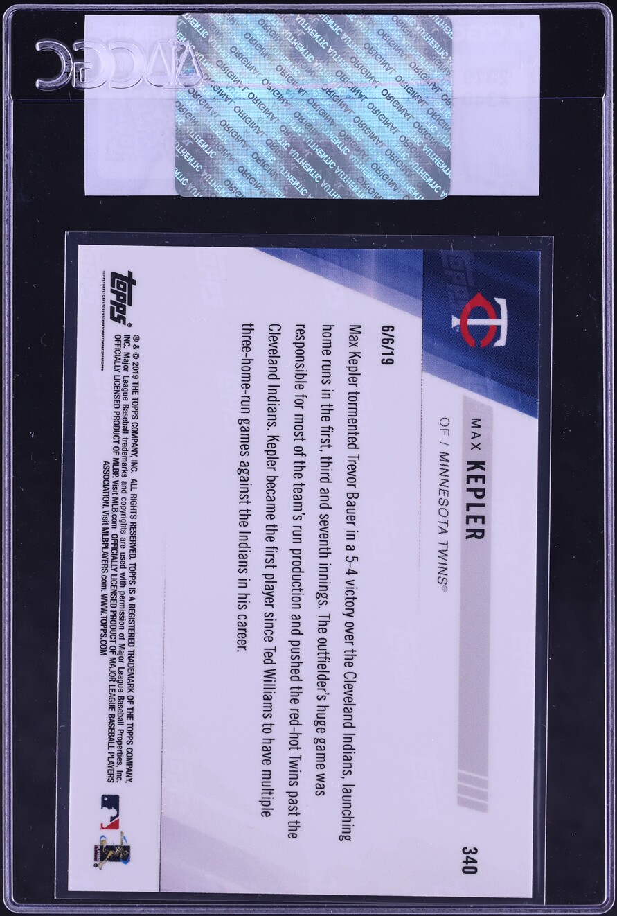 2019 Topps Now Max Kepler #340 CGC AUTH
