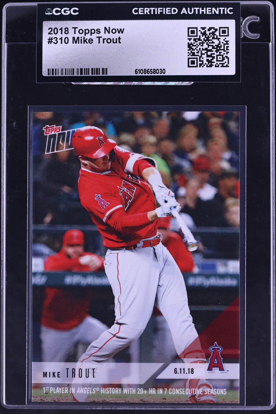 2018 Topps Now Mike Trout #310 CGC AUTH