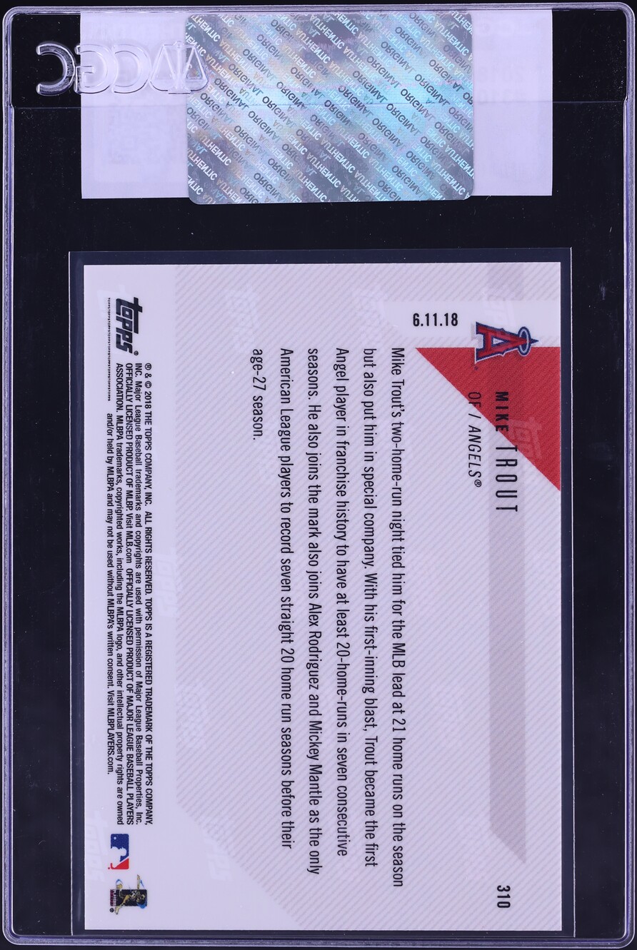 2018 Topps Now Mike Trout #310 CGC AUTH