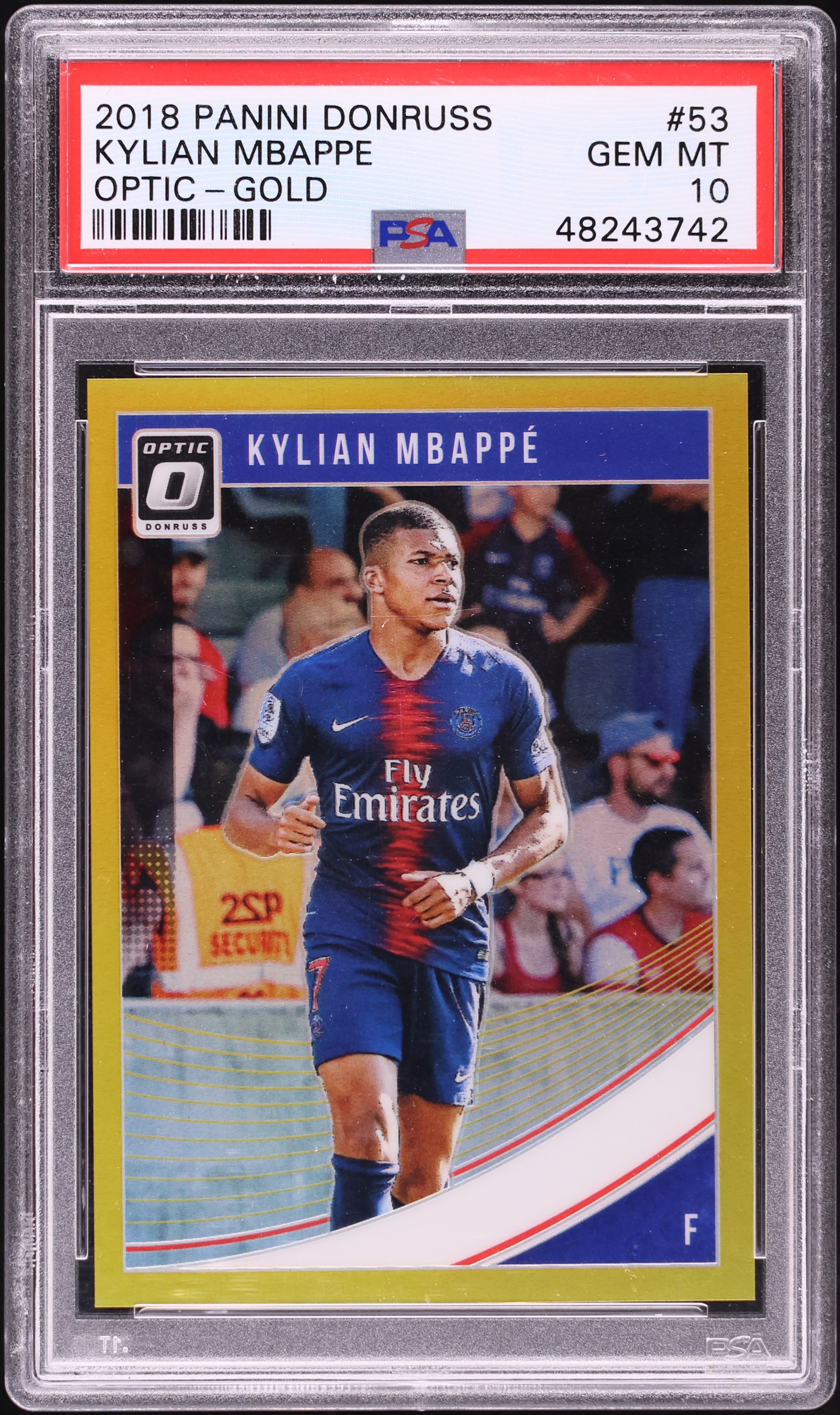 2018 Donruss Optic Gold Kylian Mbappe ROOKIE /10 #53 PSA 10 GEM