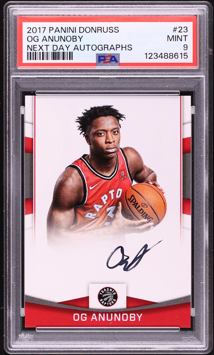 2017 Donruss Next Day OG Anunoby ROOKIE AUTO #23 PSA 9 MINT on