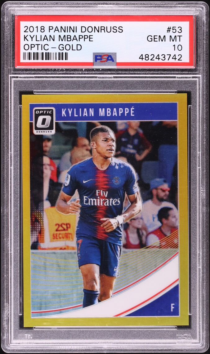 2018 Donruss Optic Gold Kylian Mbappe ROOKIE /10 #53 PSA 10 GEM