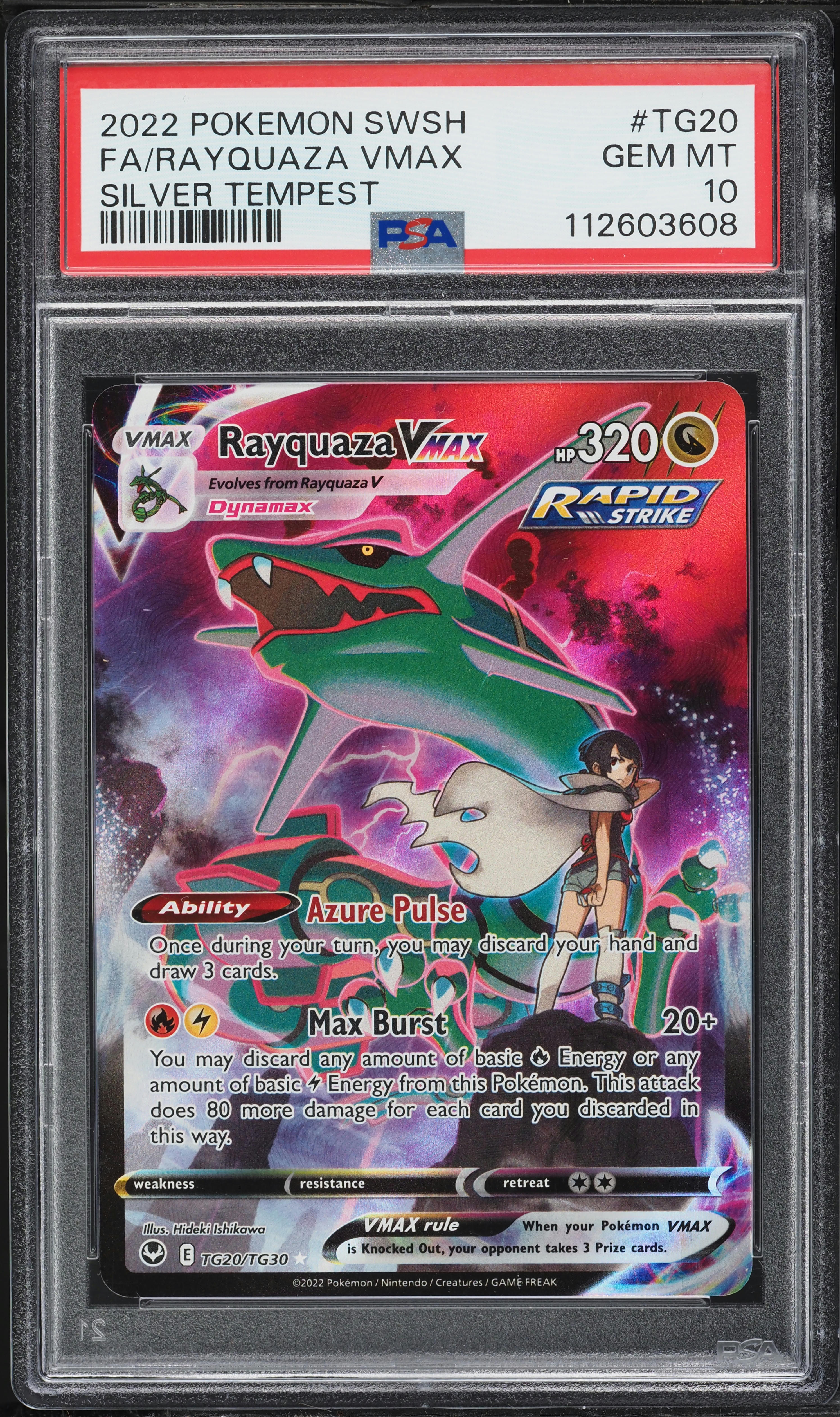 2022 Pokemon Sword & Shield Silver Tempest CHR Rayquaza VMAX #TG20