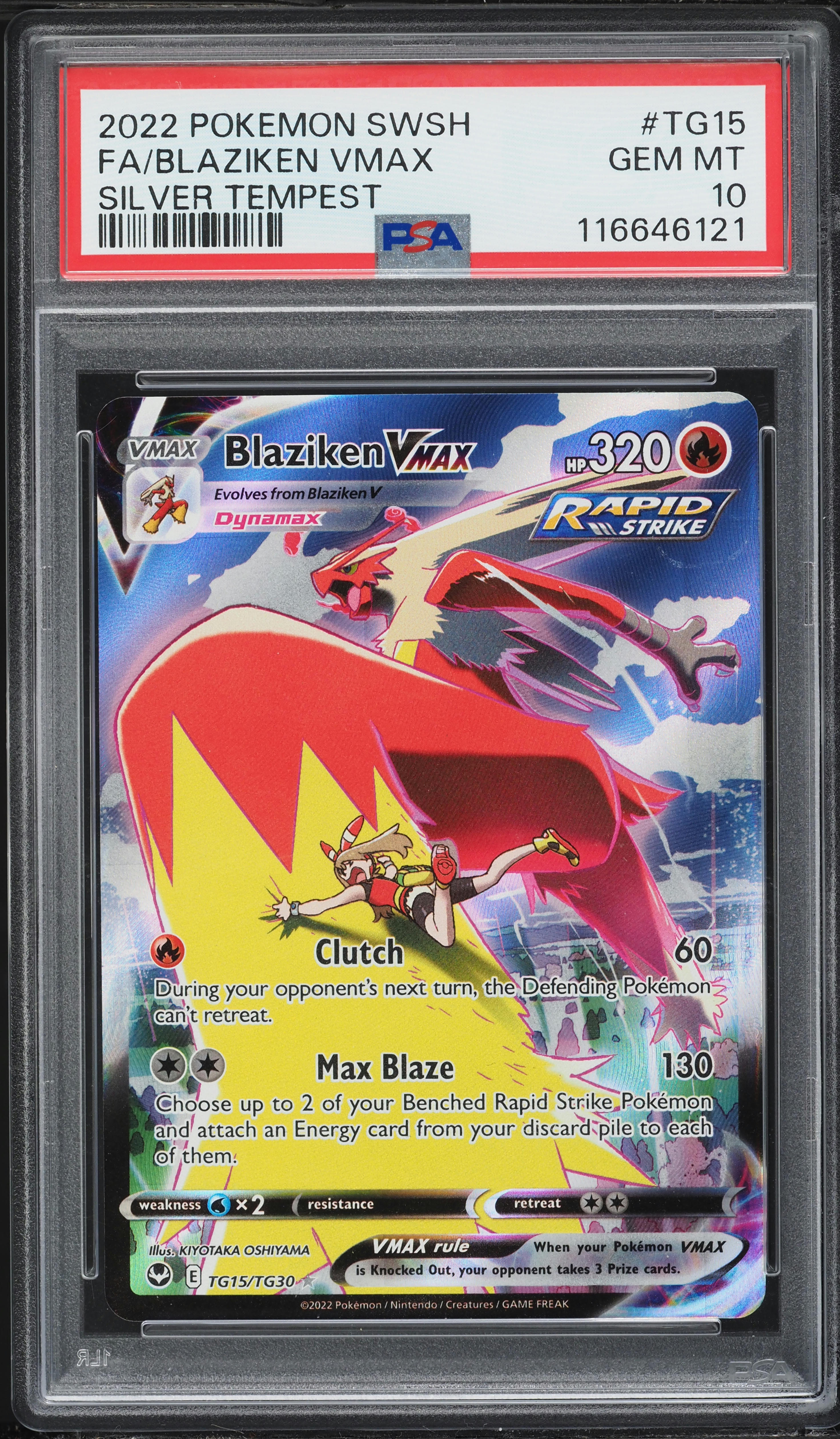 2022 Pokemon Sword & Shield Silver Tempest CHR Blaziken VMAX #TG15