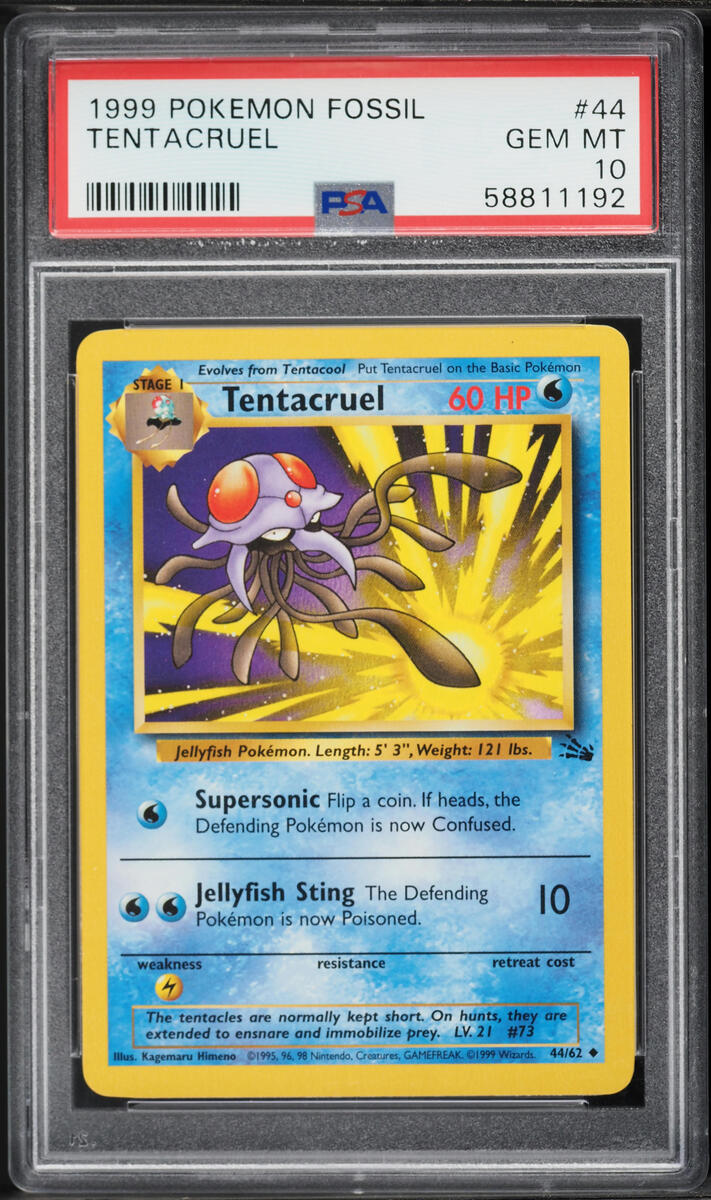 1999 Pokemon Fossil Tentacruel #44 PSA 10 GEM MINT