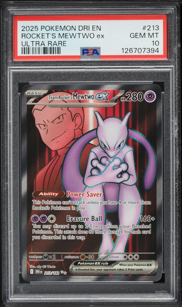 2025 Pokemon SV Destined Rivals Full Art Team Rocket's Mewtwo EX