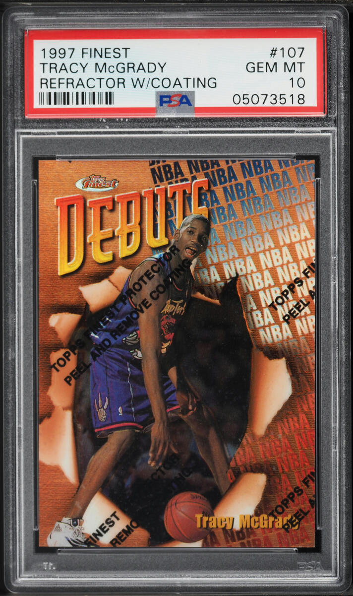 1997 Finest Refractor w/ Coating Tracy McGrady ROOKIE #107 PSA 10 GEM MINT
