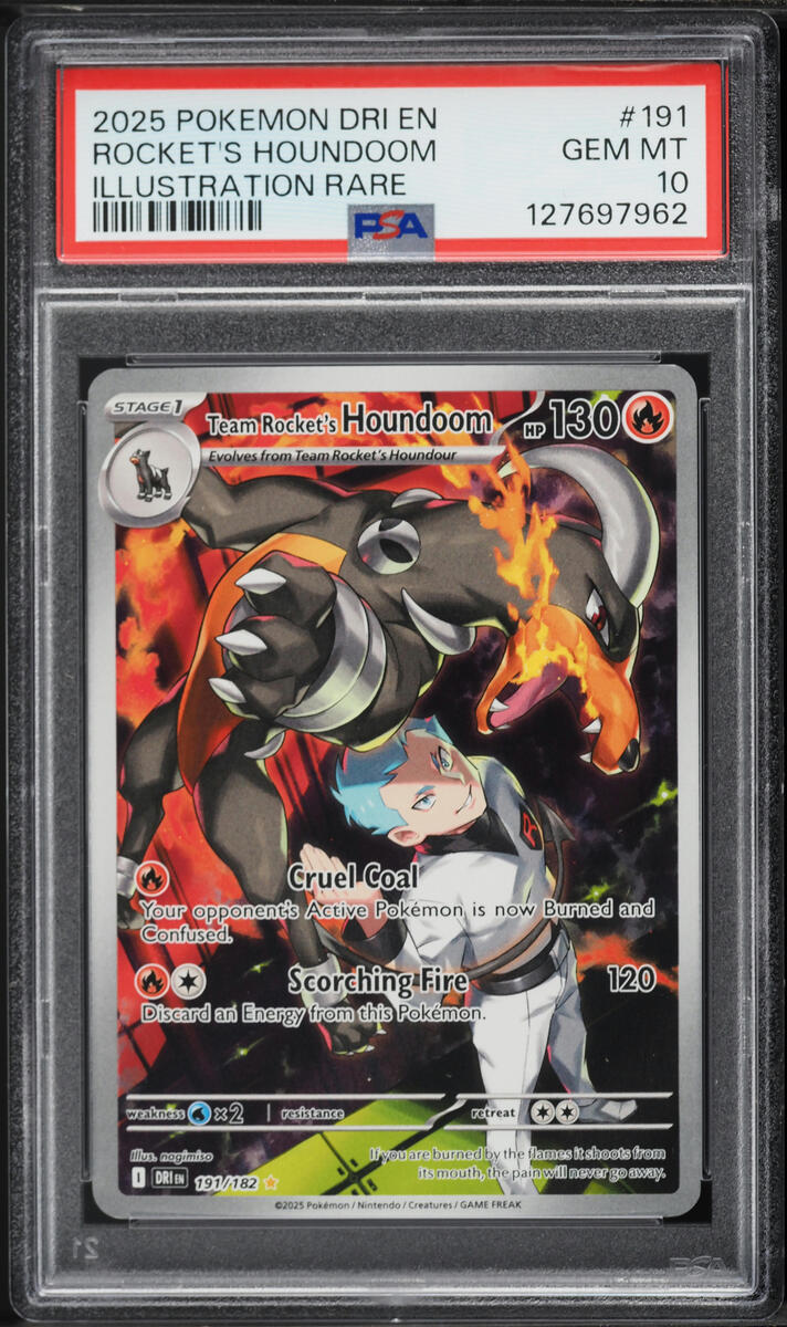 2025 Pokemon Scarlet & Violet Destined Rivals IR Team Rocket's Houndoom #191 PSA 10 GEM MINT