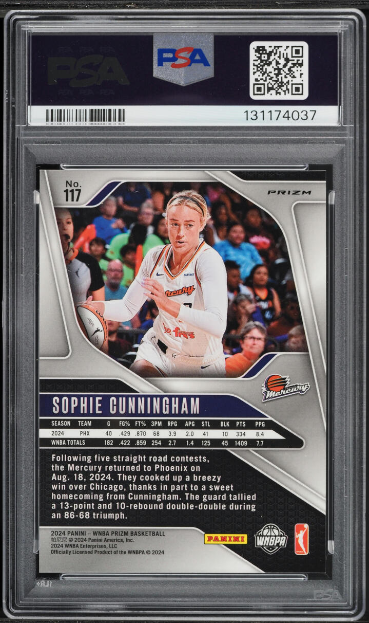 2024 Panini Prizm WNBA Blue Velocity Sophie Cunningham #117 PSA 10 GEM MINT