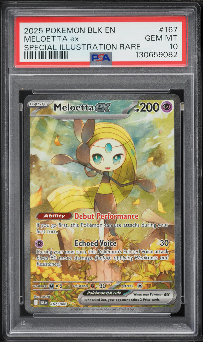 2025 Pokemon Scarlet & Violet Black Bolt SIR Meloetta ex #167 PSA 10 GEM MINT