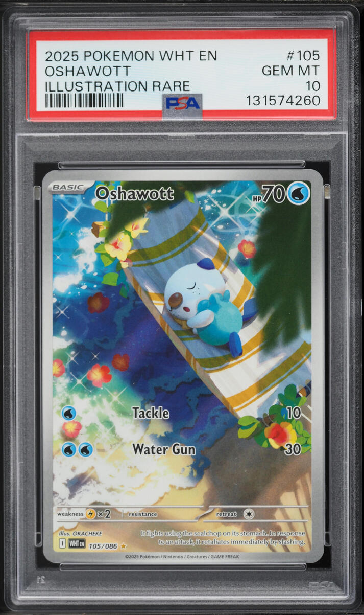 2025 Pokemon Scarlet & Violet White Flare IR Oshawott #105 PSA 10 GEM MINT