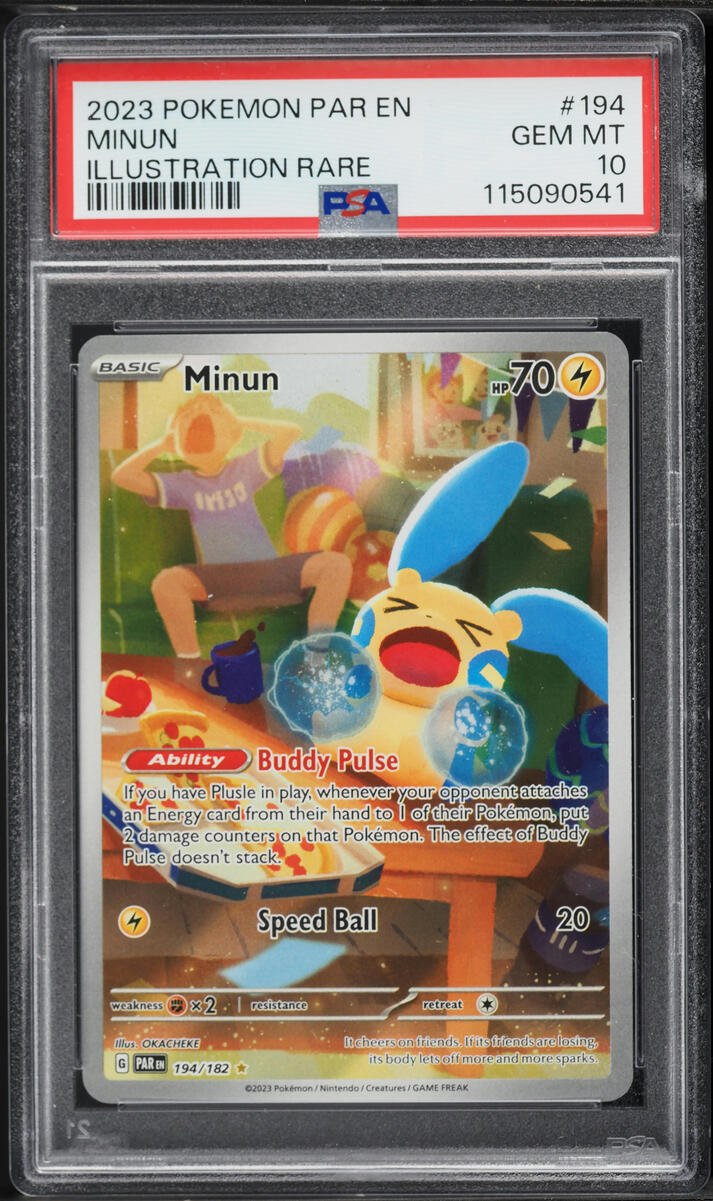 2023 Pokemon Scarlet & Violet Paradox Rift IR Minun #194 PSA 10 GEM MINT