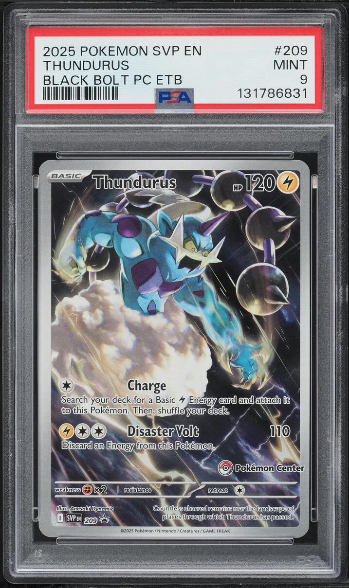2025 Pokemon Scarlet & Violet Promo Black Bolt Center Full Art Thundurus #209 PSA 9 MINT