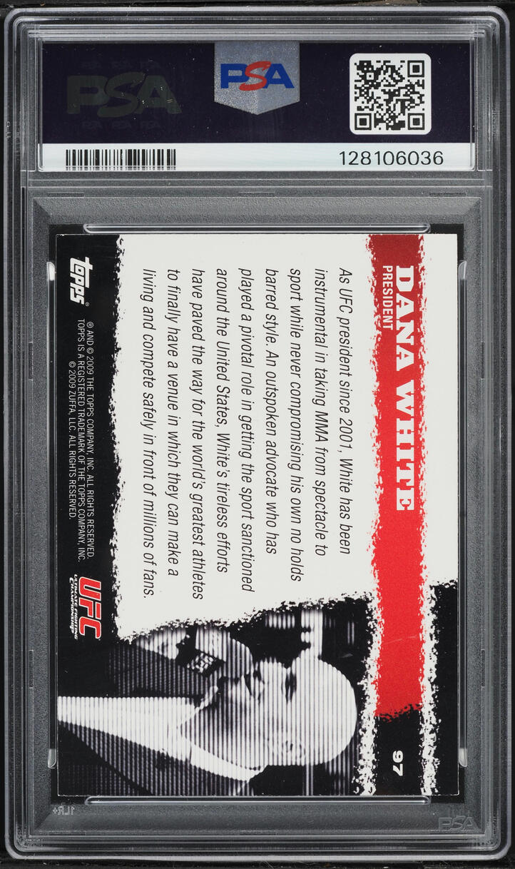 2009 Topps UFC Round 1 Dana White ROOKIE #97 PSA 8 NM-MT