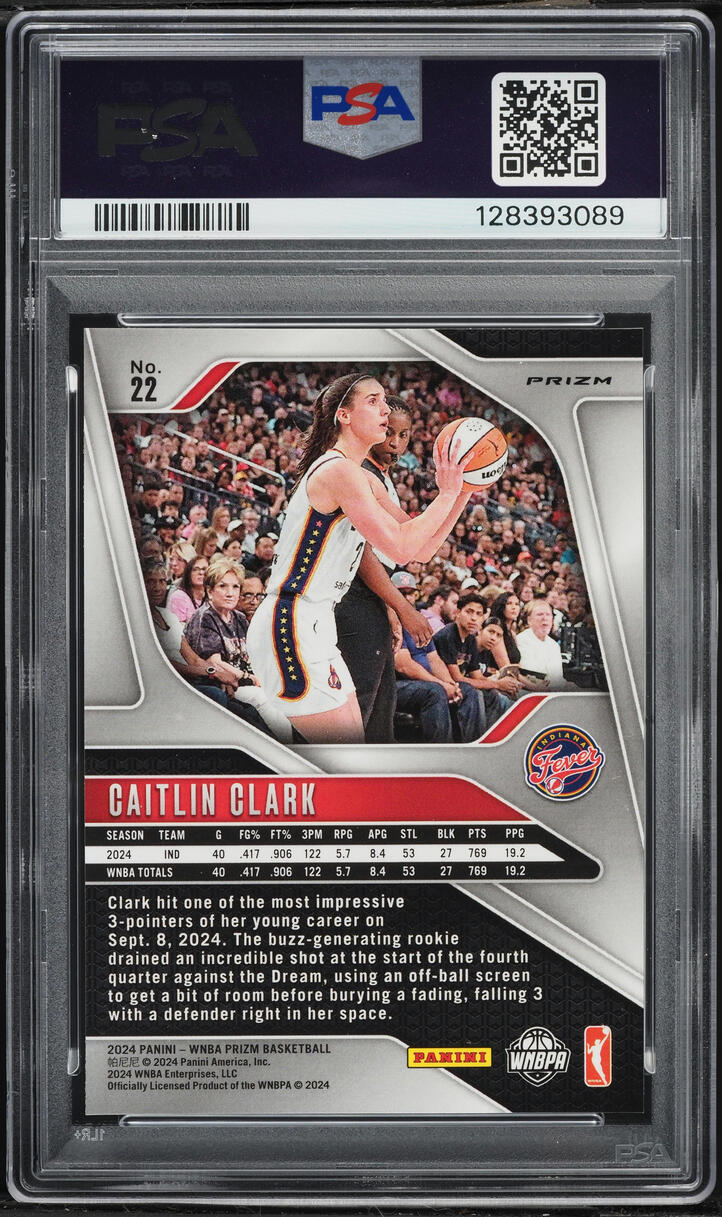 2024 Panini Prizm WNBA Orange Ice Caitlin Clark ROOKIE #22 PSA 10 GEM MINT