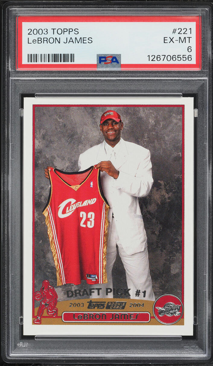 2003 Topps Basketball LeBron James ROOKIE #221 PSA 6 EXMT