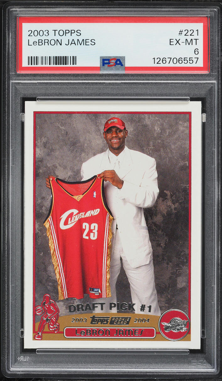 2003 Topps Basketball LeBron James ROOKIE #221 PSA 6 EXMT