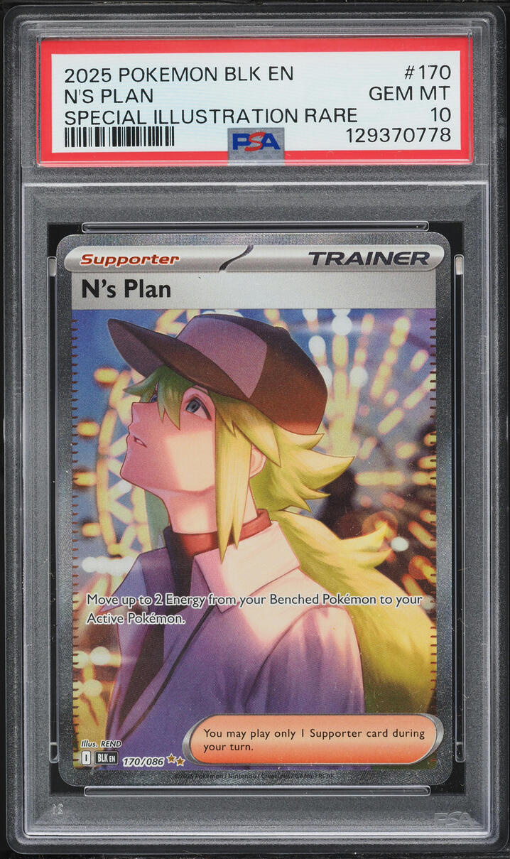 2025 Pokemon Scarlet & Violet Black Bolt SIR N'S Plan #170 PSA 10 GEM MINT