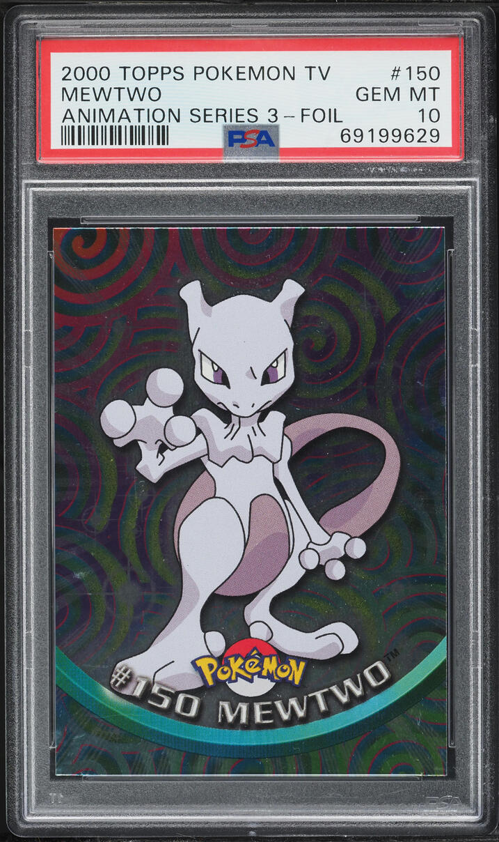 2000 Topps Pokemon TV Animation Series 3 Foil Mewtwo #150 PSA 10 GEM MINT