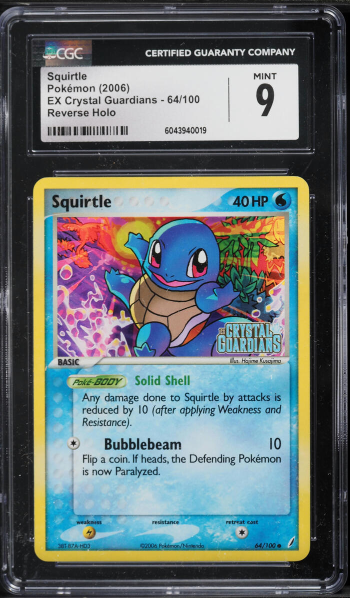 2006 Pokemon EX Crystal Guardians Reverse Holo Squirtle #64 CGC 9 MINT