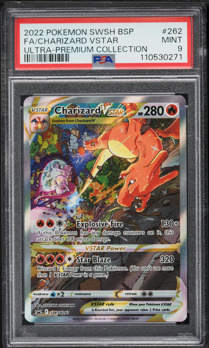 2022 Pokemon Sword & Shield Promo Ultra Premium Alt Art Charizard VSTAR #SWSH262 PSA 9 MINT