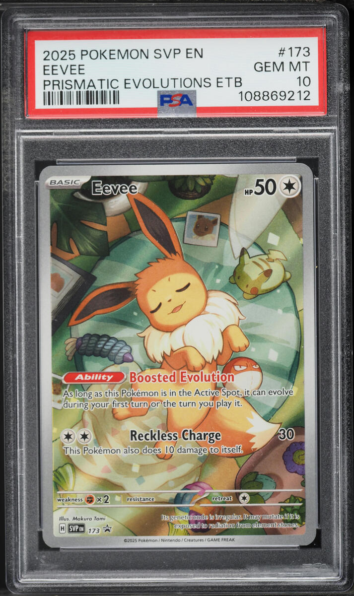 2025 Pokemon Scarlet & Violet Promo Prismatic Evolutions ETB Alt Art Eevee #173 PSA 10 GEM MINT