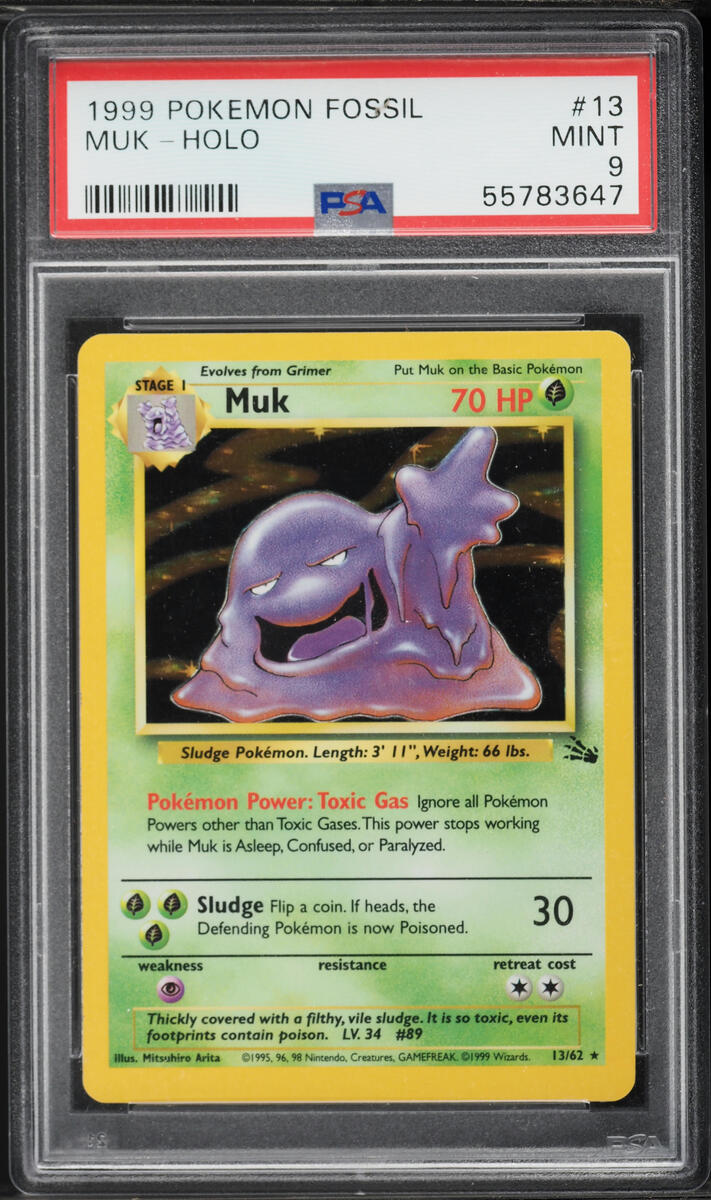 1999 Pokemon Fossil Holo Muk #13 PSA 9 MINT