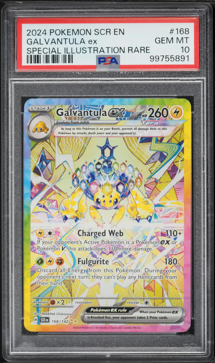 2024 Pokemon Scarlet & Violet Stellar Crown SIR Galvantula ex #168 PSA 10 GEM MINT