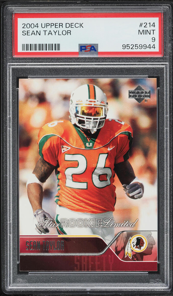 2004 Upper Deck Sean Taylor ROOKIE #214 PSA 9 MINT