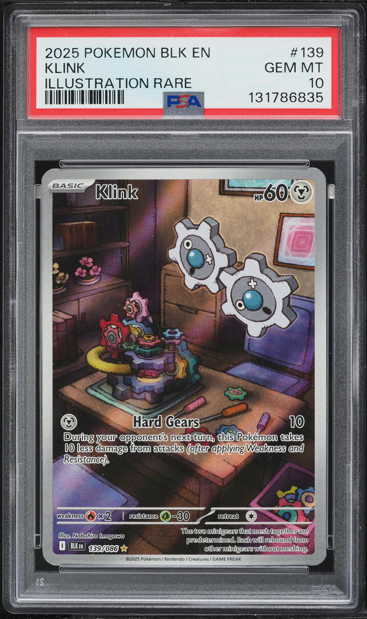 2025 Pokemon Blk En-Black Bolt IR Klink #139 PSA 10 GEM MINT