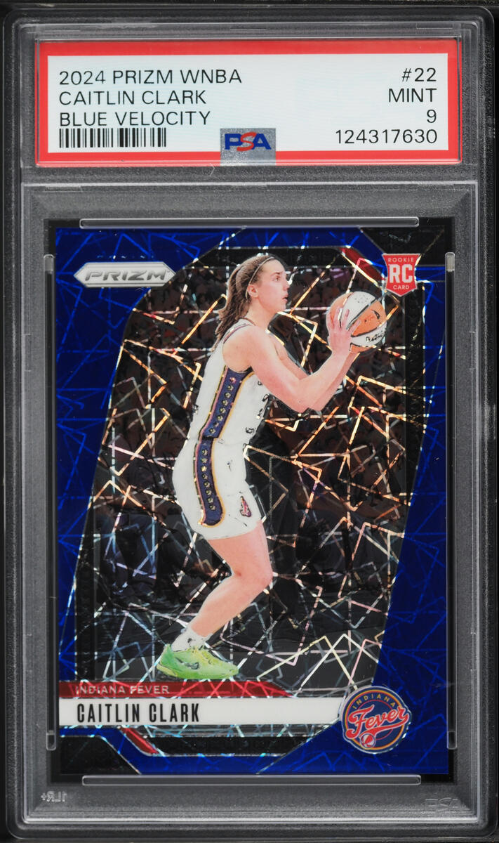 2024 Panini Prizm WNBA Blue Velocity Caitlin Clark ROOKIE #22 PSA 9 MINT
