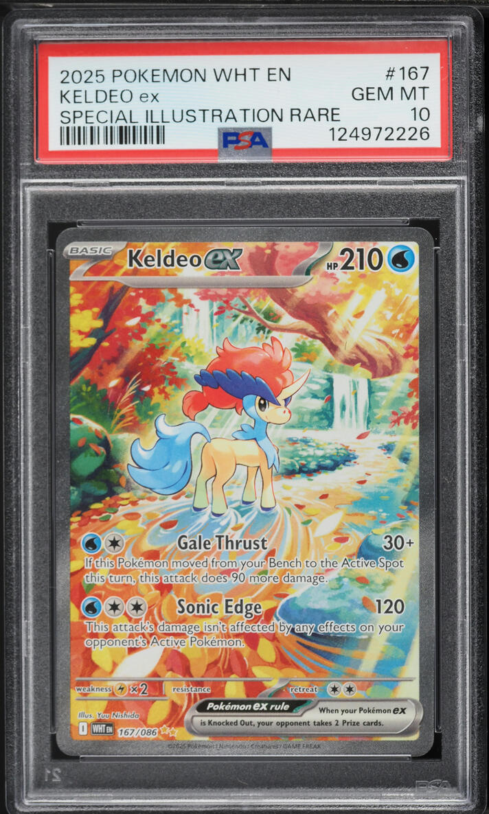 2025 Pokemon Scarlet & Violet White Flare SIR Keldeo ex #167 PSA 10 GEM MINT