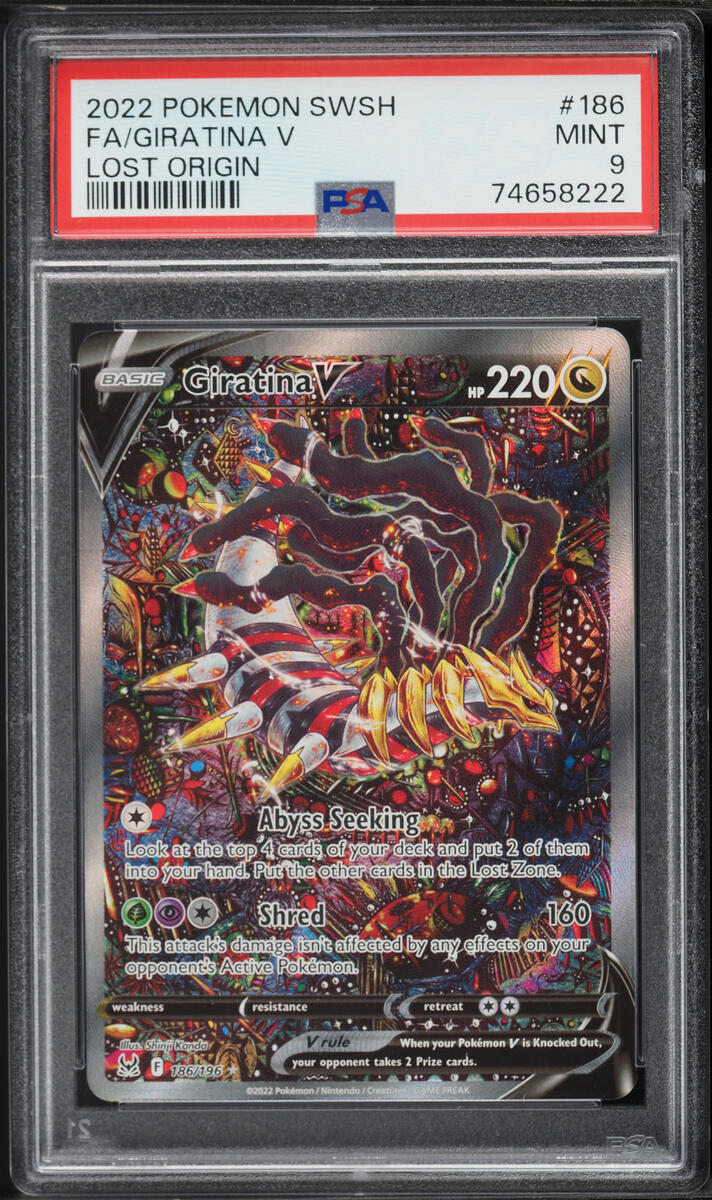 2022 Pokemon Sword & Shield Lost Origin Alt Art Giratina V #186 PSA 9 MINT