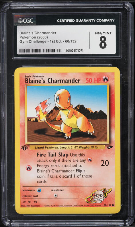 2000 Pokemon Gym Challenge 1st Edition Blaine's Charmander #60 CGC 8 NM-MT