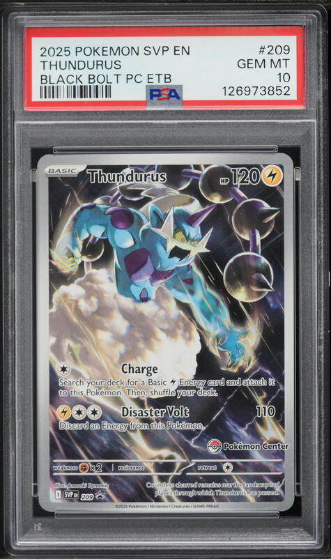 2025 Pokemon Scarlet & Violet Promo Black Bolt Center Alt Art Thundurus #209 PSA 10 GEM MINT