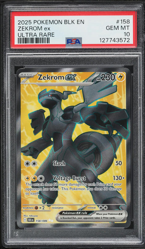 2025 Pokemon Scarlet & Violet Black Bolt Full Art Zekrom ex #158