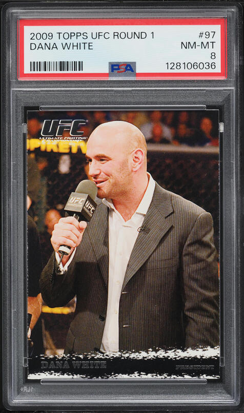 2009 Topps UFC Round 1 Dana White ROOKIE #97 PSA 8 NM-MT on