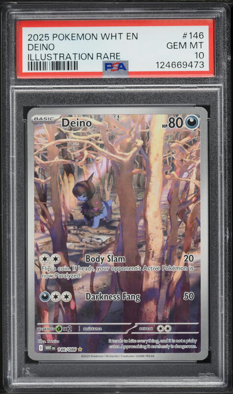 2025 Pokemon Scarlet & Violet White Flare IR Deino #146 PSA 10 GEM MINT
